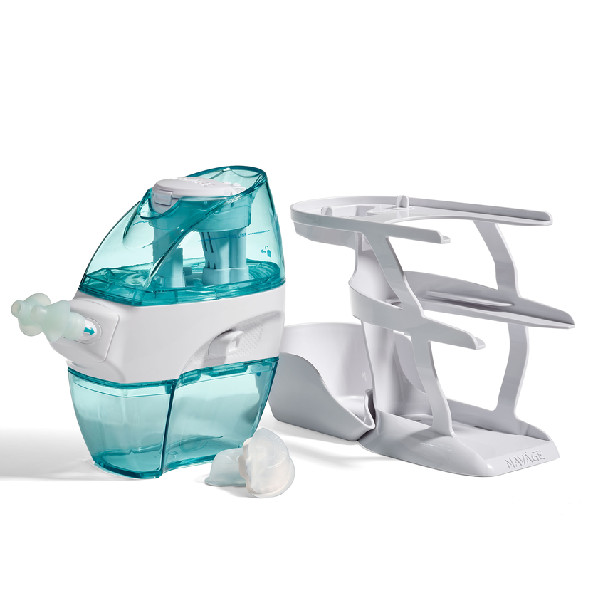 Naväge Essentials Bundle: Nose Cleaner, 20 SaltPods, Triple-Tier Countertop Caddy On Sale