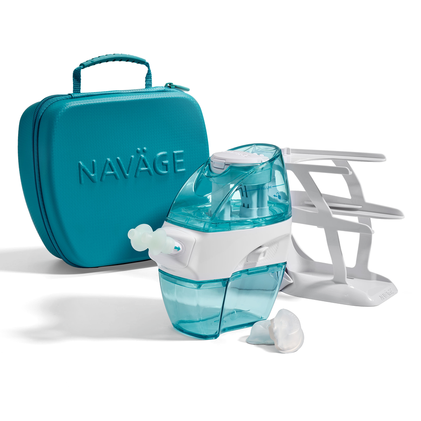 Naväge Premier Bundle: Nose Cleaner, 20 SaltPods, Countertop Caddy, Travel Case New Arrival